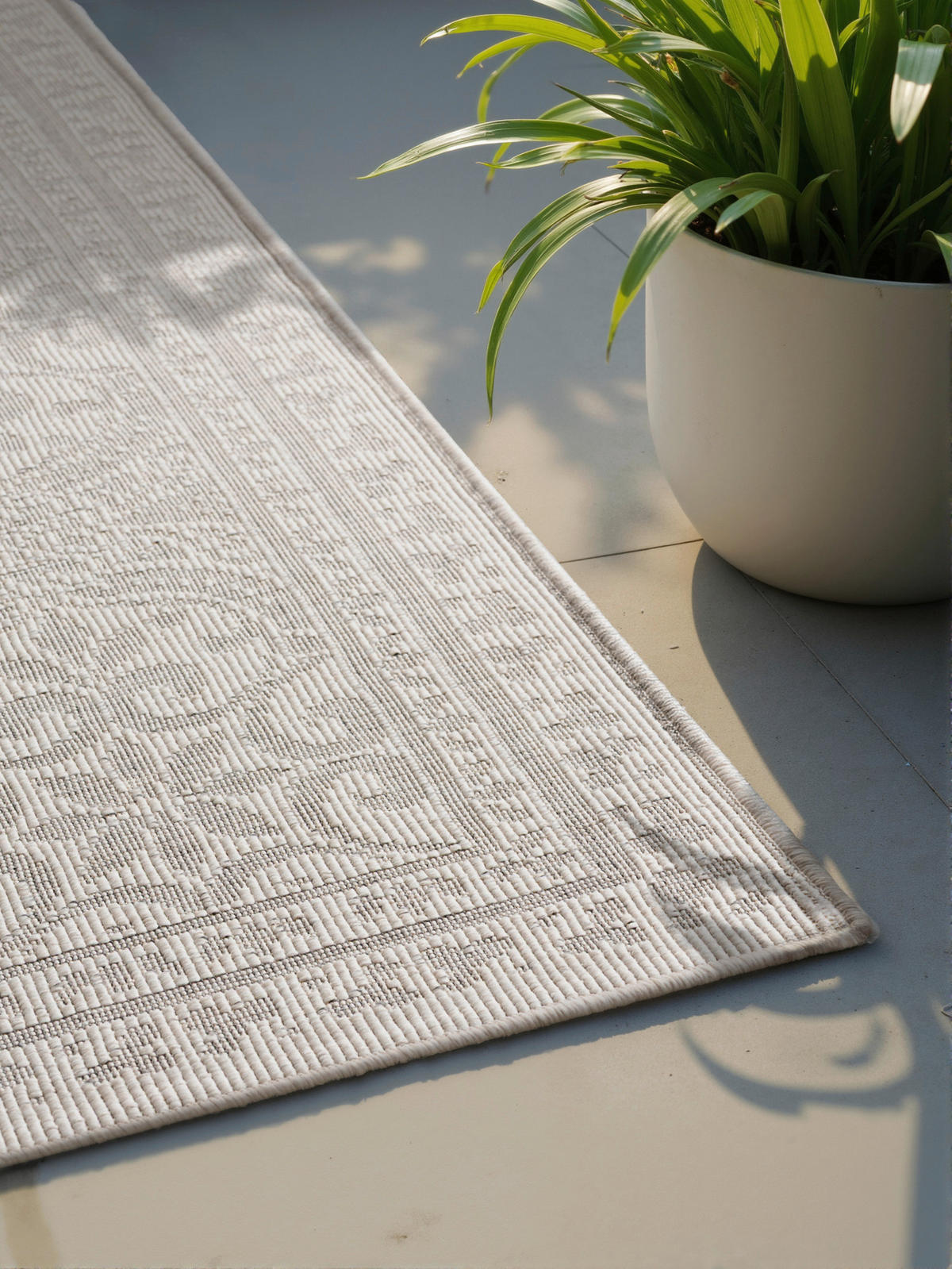 OUTDOORTEPPICH 120/170 cm Duet Grau, Weiß  - Weiß/Grau, Design, Kunststoff (120/170cm)