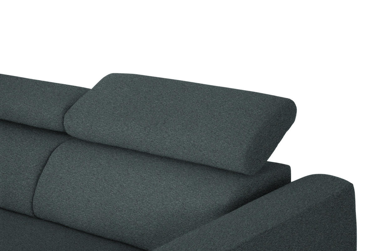 ECKSOFA in Struktur Dunkelgrau  205/280 cm  - Dunkelgrau/Schwarz, Design, Textil/Metall (205/280cm) - Xora
