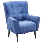 SESSEL Plüsch Blau    - Blau/Schwarz, Design, Holz/Textil (77/93/80cm) - Carryhome