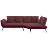ECKSOFA  in Flachgewebe Rot  320/169 cm  - Rot/Schwarz, Design, Textil/Metall (320/169cm) - Moderano