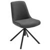 STUHL drehbar  in Eisen Flachgewebe  - Anthrazit/Schwarz, Design, Textil/Metall (49/88/64cm) - Novel