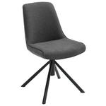 STUHL drehbar  in Eisen Flachgewebe Metall, Textil  - Anthrazit/Schwarz, Design, Textil/Metall (49/88/64cm) - Novel