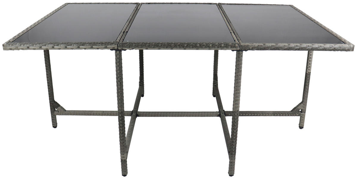 GARTENTISCH 170/110/72 cm Metall, Kunststoff, Glas Grau rechteckig  - Grau, Modern, Glas/Kunststoff (170/110/72cm) - Ambia Garden