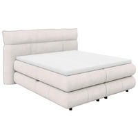 KONTINENTALSÄNG 180/200 cm  i beige  - beige/svart, Design, trämaterial/trä (180/200cm) - Visionight