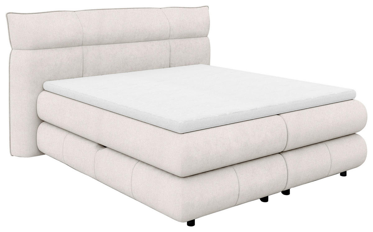 KONTINENTALSÄNG 180/200 cm  i beige  - beige/svart, Design, trämaterial/trä (180/200cm) - Visionight