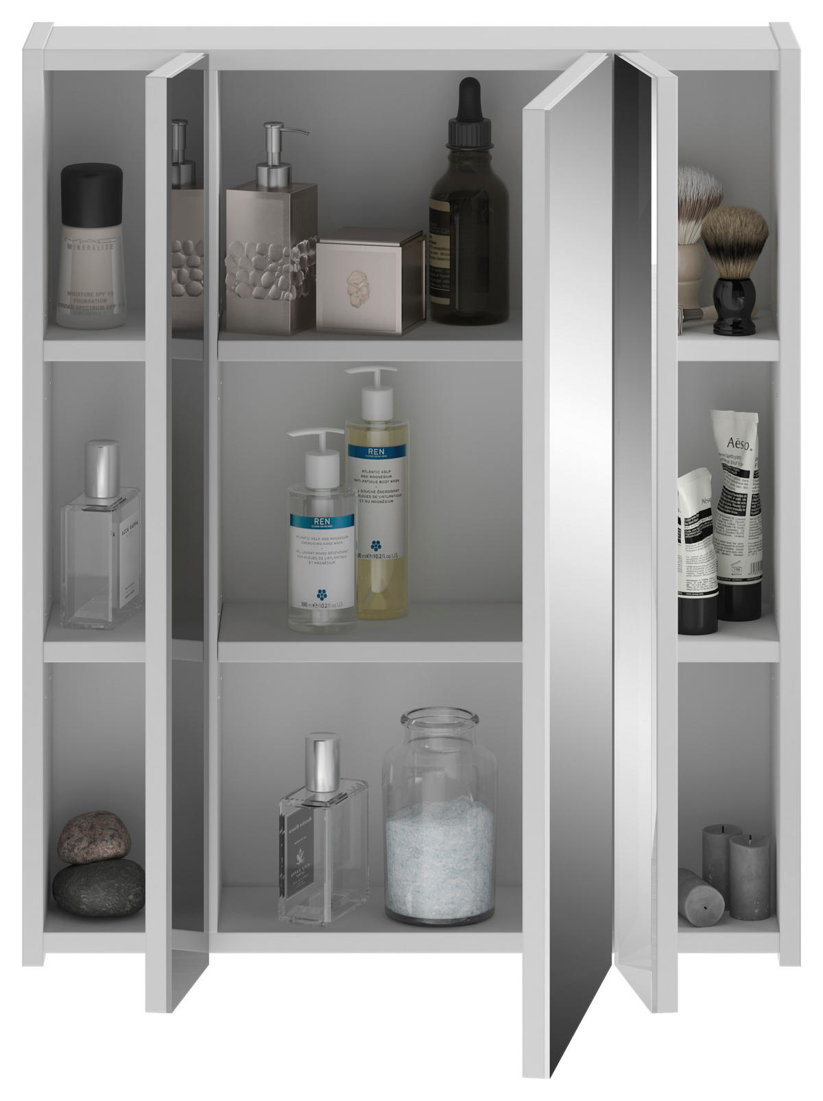 SPIEGELSCHRANK 60/71/19 cm  - Weiß, MODERN, Glas/Holzwerkstoff (60/71/19cm) - MID.YOU