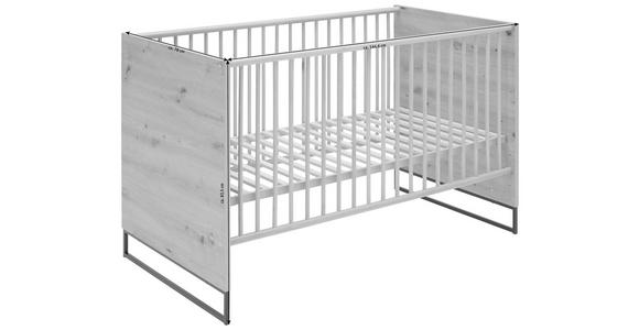 GITTERBETT Yunai 144,6/78/83,5 cm  - Eichefarben/Anthrazit, Trend, Holzwerkstoff/Metall (144,6/78/83,5cm) - My Baby Lou