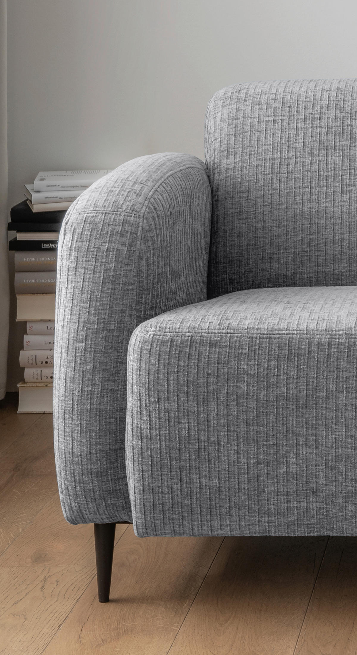 2-SITZER-SOFA in Mikrofaser Grau  - Schwarz/Grau, Modern, Textil/Metall (140/76/90cm) - Livetastic