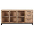 SIDEBOARD RIO  in 175/80/40 cm  - Schwarz/Naturfarben, Design, Holz/Metall (175/80/40cm) - Landscape