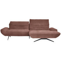 ECKSOFA in Chenille Rotbraun  280/170-195 cm  - Rotbraun/Schwarz, Design, Textil/Metall (280/170-195cm) - Dieter Knoll