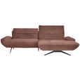 ECKSOFA  in Chenille Rotbraun  280/170-195 cm  - Rotbraun/Schwarz, Design, Textil/Metall (280/170-195cm) - Dieter Knoll