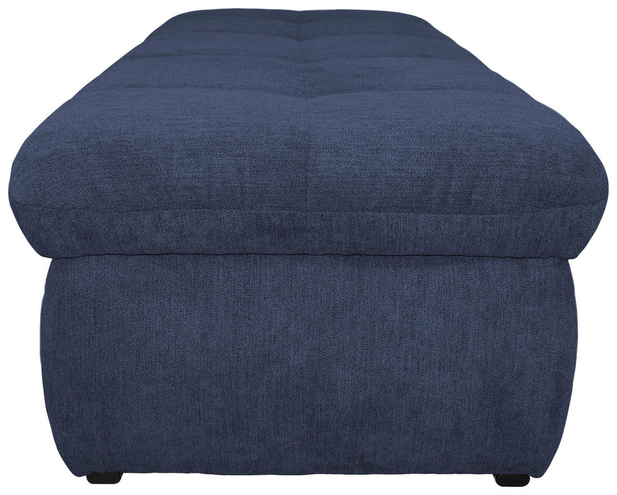HOCKER Mikrofaser Dunkelblau  - Chromfarben/Dunkelblau, KONVENTIONELL, Textil/Metall (136/43/64cm) - MID.YOU