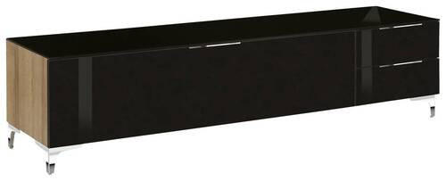 LOWBOARD  in 180/43/46 cm  - Chromfarben/Eichefarben, Design, Glas/Holzwerkstoff (180/43/46cm)