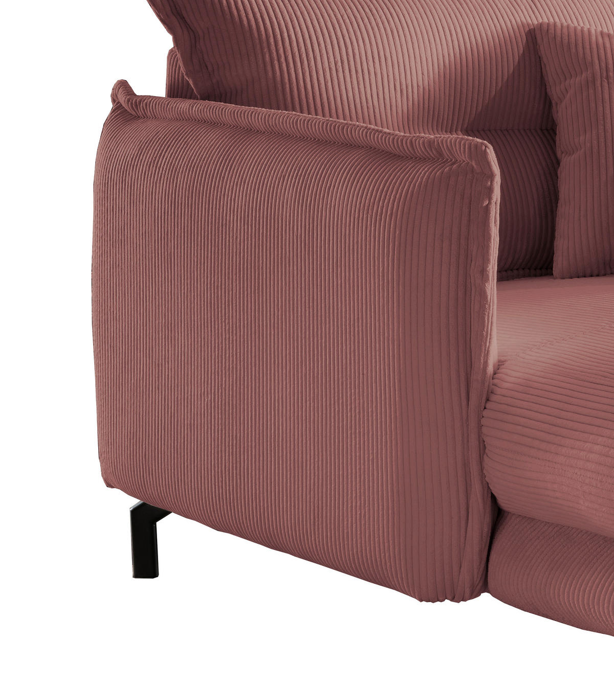 XXL-SESSEL in Cord Rot  - Rot/Schwarz, Modern, Textil/Metall (111/101/167cm) - Livetastic