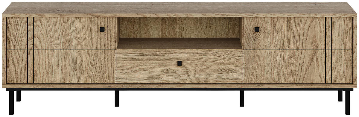 LOWBOARD  in 170/49,2/37 cm  - Eichefarben/Schwarz, MODERN, Holzwerkstoff/Kunststoff (170/49,2/37cm) - Carryhome