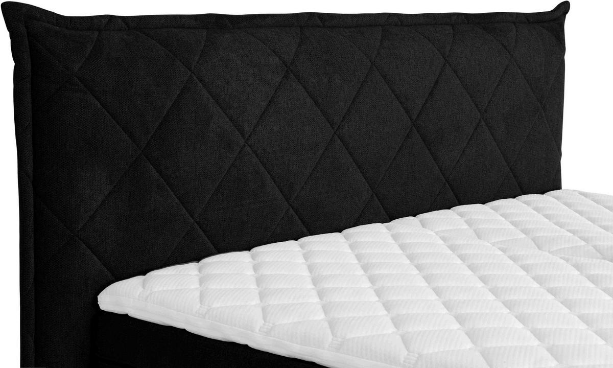 BOXSPRINGBETT 160/200 cm  in Schwarz  - Schwarz, Konventionell, Holz/Textil (160/200cm) - Welnova