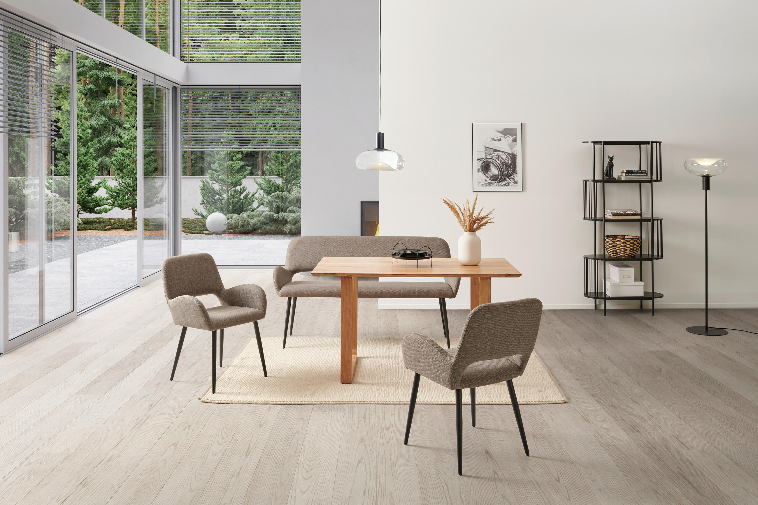 ARMLEHNSTUHL  in Eisen Webstoff  - Schwarz/Braun, LIFESTYLE, Holz/Textil (53/82/63cm) - MID.YOU