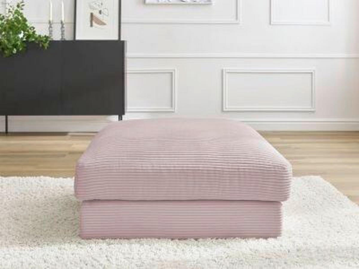 HOCKER LEONARD Cord Lila  - Lila/Schwarz, MODERN, Kunststoff/Textil (86/43/86cm)