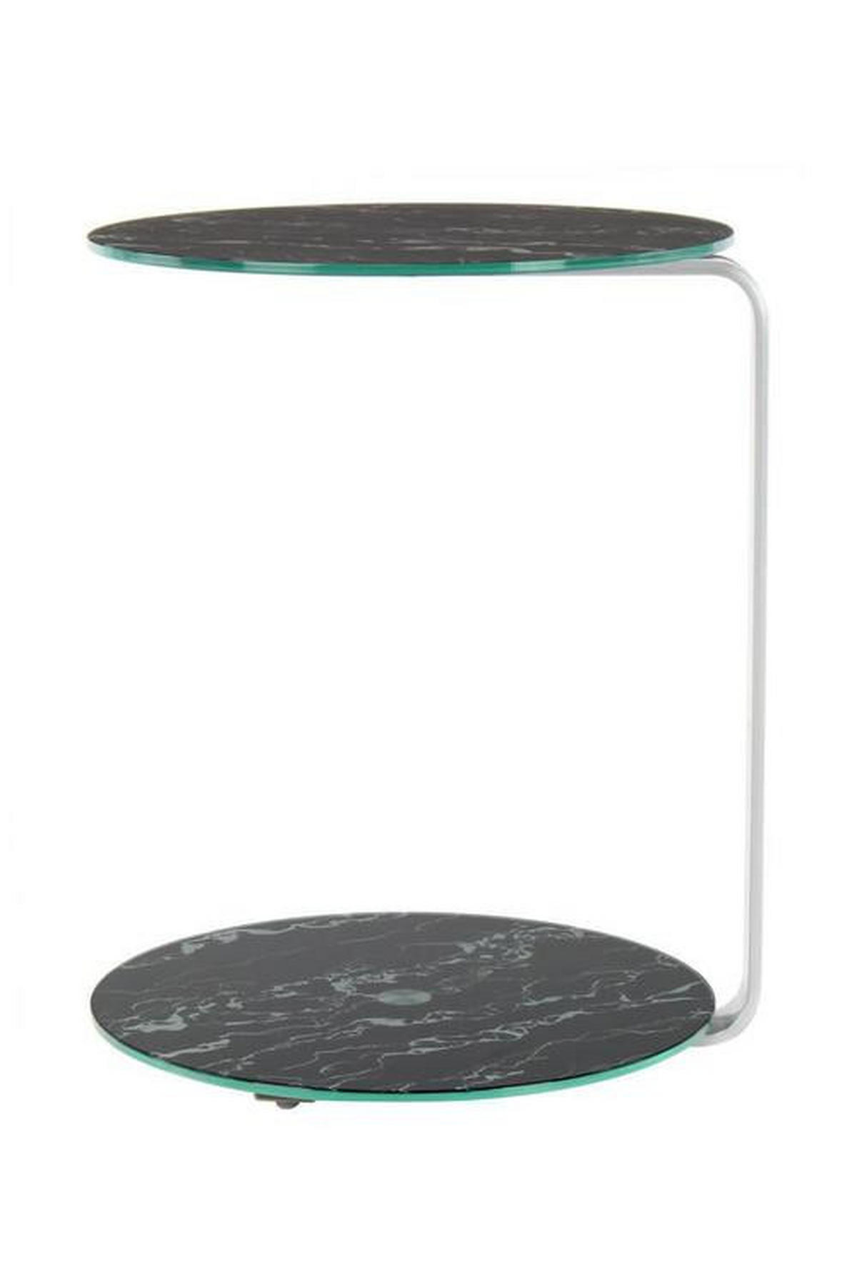BEISTELLTISCH in Metall, Glas, Holzwerkstoff 40/40/53 cm  - Silberfarben/Schwarz, Basics, Glas/Holzwerkstoff (40/40/53cm) - Kayoom