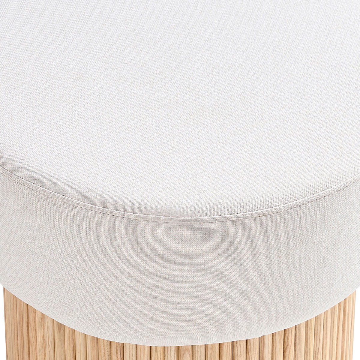 HOCKER Struktur Naturfarben, Weiß  - Naturfarben/Weiß, MODERN, Textil (50/43/50cm) - Livetastic