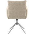 ARMLEHNSTUHL  in Flachgewebe  - Edelstahlfarben/Beige, Design, Textil/Metall (55/85/65cm) - Valnatura