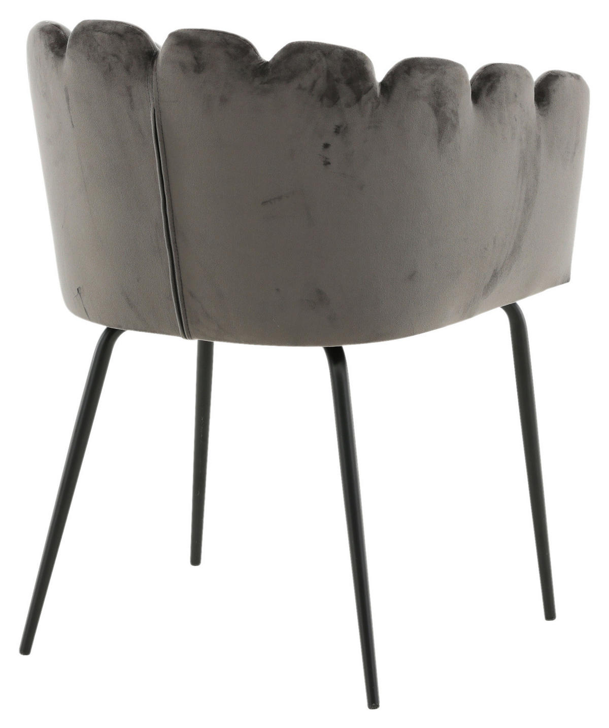 STUHL Samt Grau  - Grau, Design, Textil/Metall (61/76.56/54cm) - Livetastic