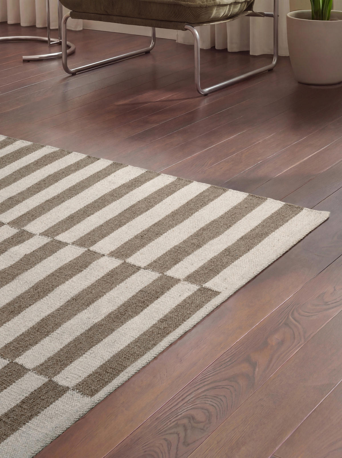 HANDWEBTEPPICH 160/230 cm Vika Weiß, Greige rechteckig  - Greige/Weiß, Basics, Textil (160/230cm) - Hanse Home