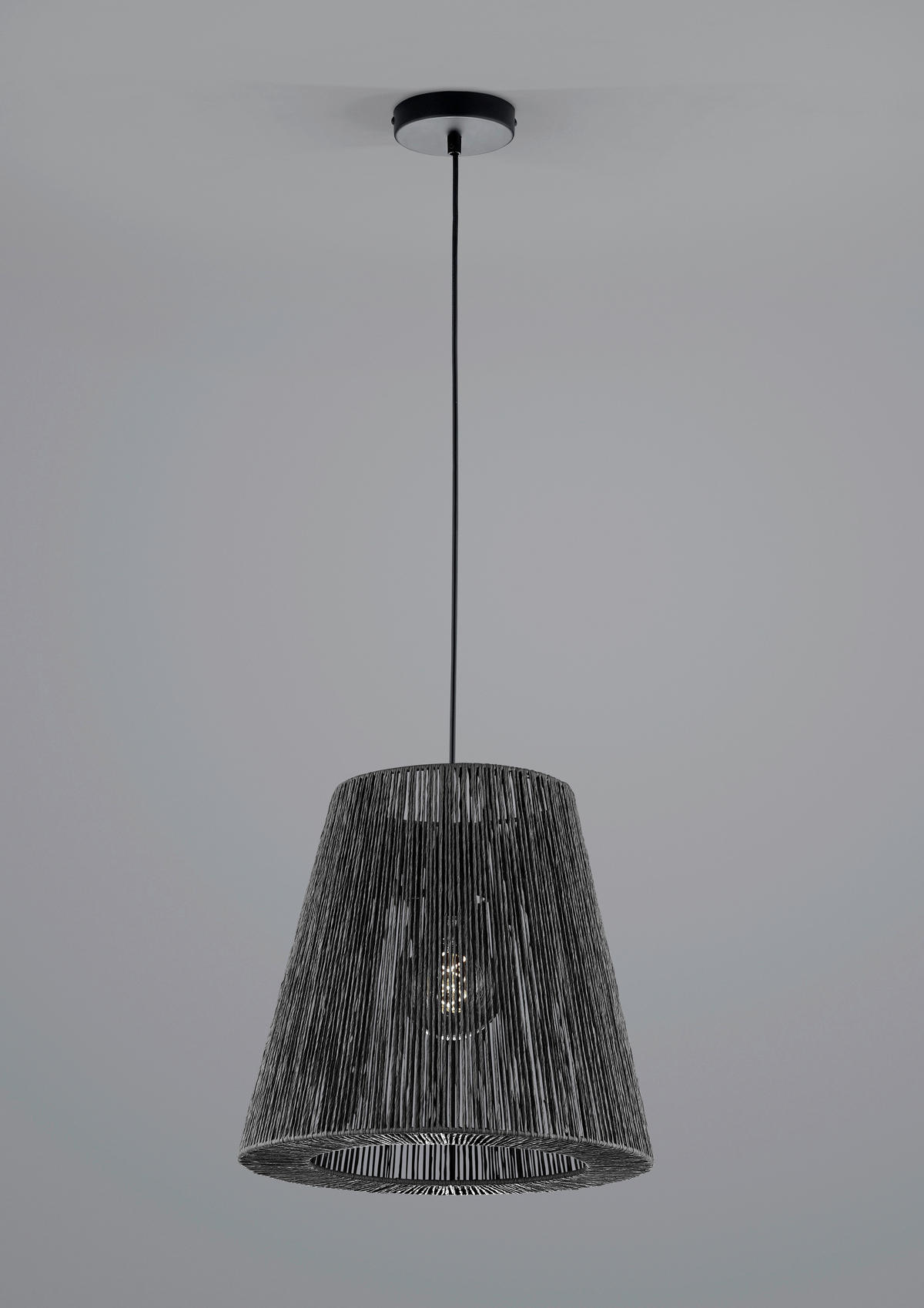 HÄNGELEUCHTE 38/120 cm  - Schwarz, Design, Papier (38/120cm) - Hell