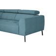 ECKSOFA in Feincord Türkis  205/280 cm  - Türkis/Schwarz, Design, Textil/Metall (205/280cm) - Xora