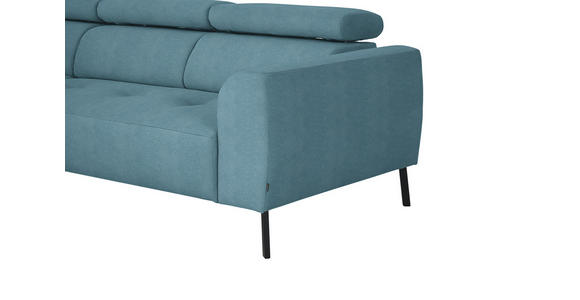 ECKSOFA in Feincord Türkis 205/280 cm - Türkis/Schwarz, Design, Textil/Metall (205/280cm) - Xora