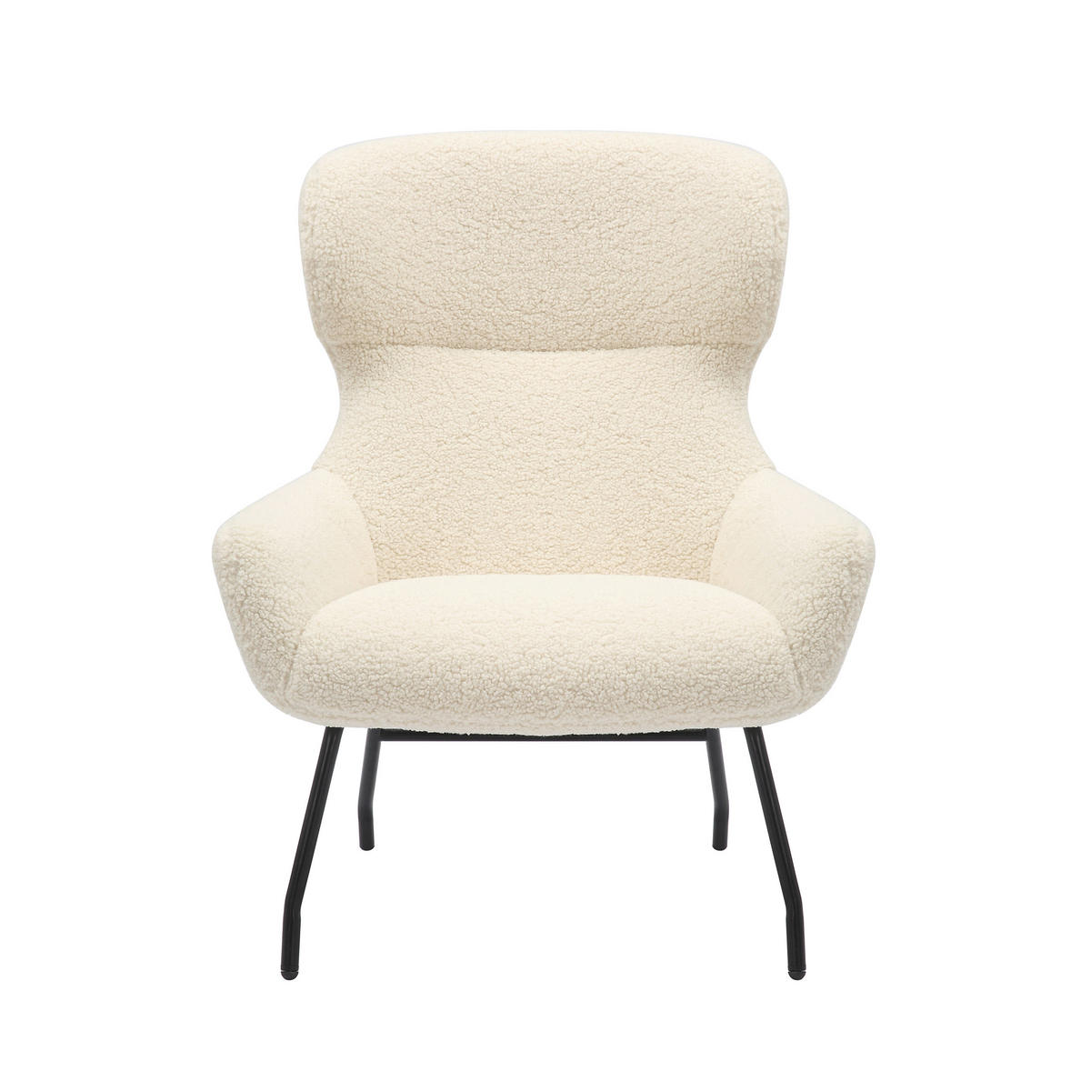 SESSELSET in Teddystoff Beige  - Beige/Schwarz, MODERN, Textil/Metall (79/103/82cm) - Livetastic