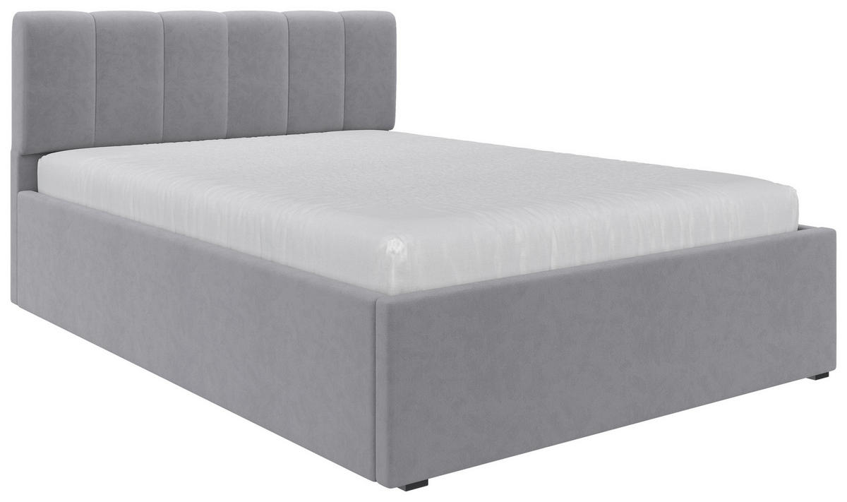 POLSTERBETT Lattenrost, Bettkasten Silberfarben 140/200 cm  - Silberfarben/Schwarz, Design, Holz/Kunststoff (140/200cm) - Stylife