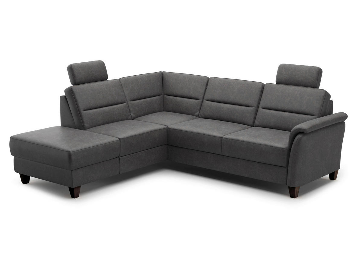 ECKSOFA PALMERA V Anthrazit Mikrofaser  - Wengefarben/Anthrazit, KONVENTIONELL, Holz/Textil (212/236cm) - Sit & More