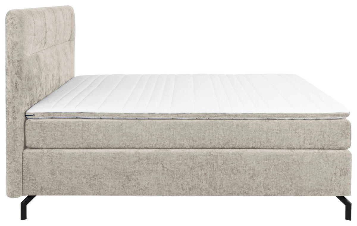 BOXSPRINGBETT 160/200 cm  in Beige  - Beige/Schwarz, Design, Textil/Metall (160/200cm) - Esposa