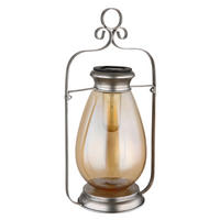 SOLARLEUCHTE  - Silberfarben/Schwarz, Design, Glas/Kunststoff (17/15/36,5cm) - Globo