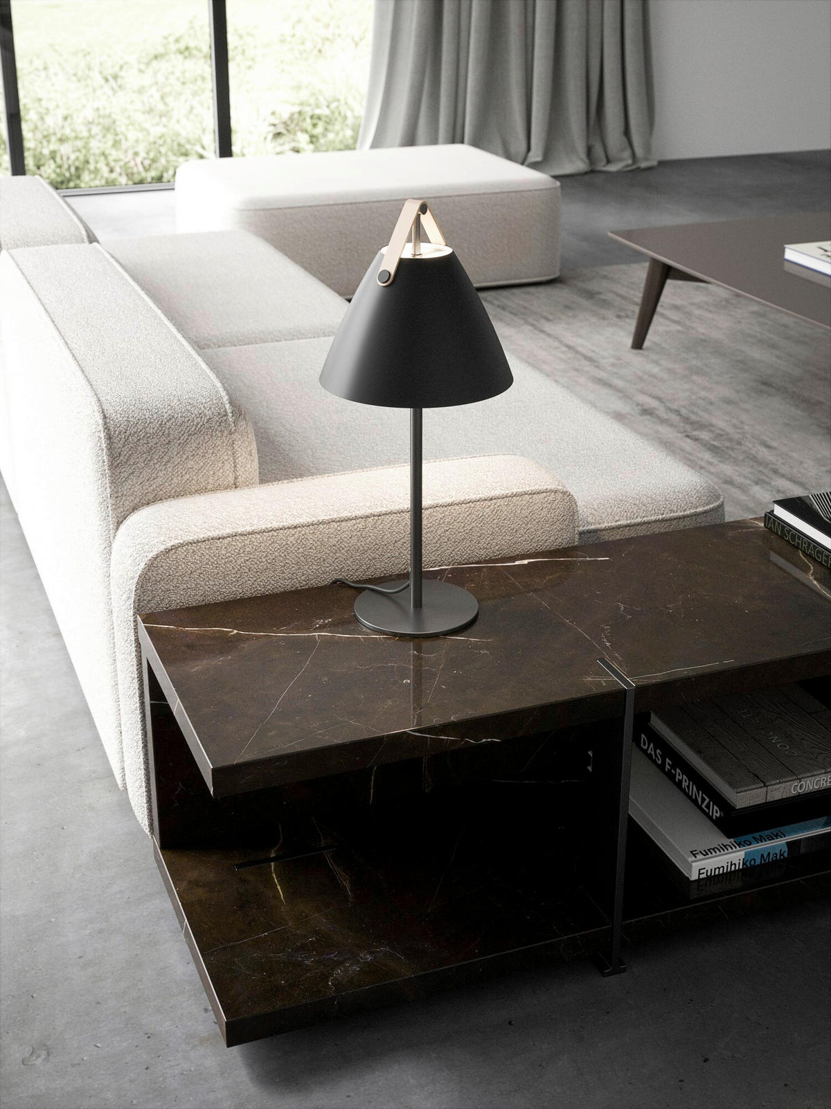 TISCHLEUCHTE Strap 55/25 cm  - Beigebraun/Braun, Design, Glas (55/25cm) - Nordlux