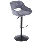 BARHOCKER in Metall, Textil Grau, Schwarz  - Schwarz/Grau, Design, Textil/Metall (52/56/88,5-111cm) - Carryhome