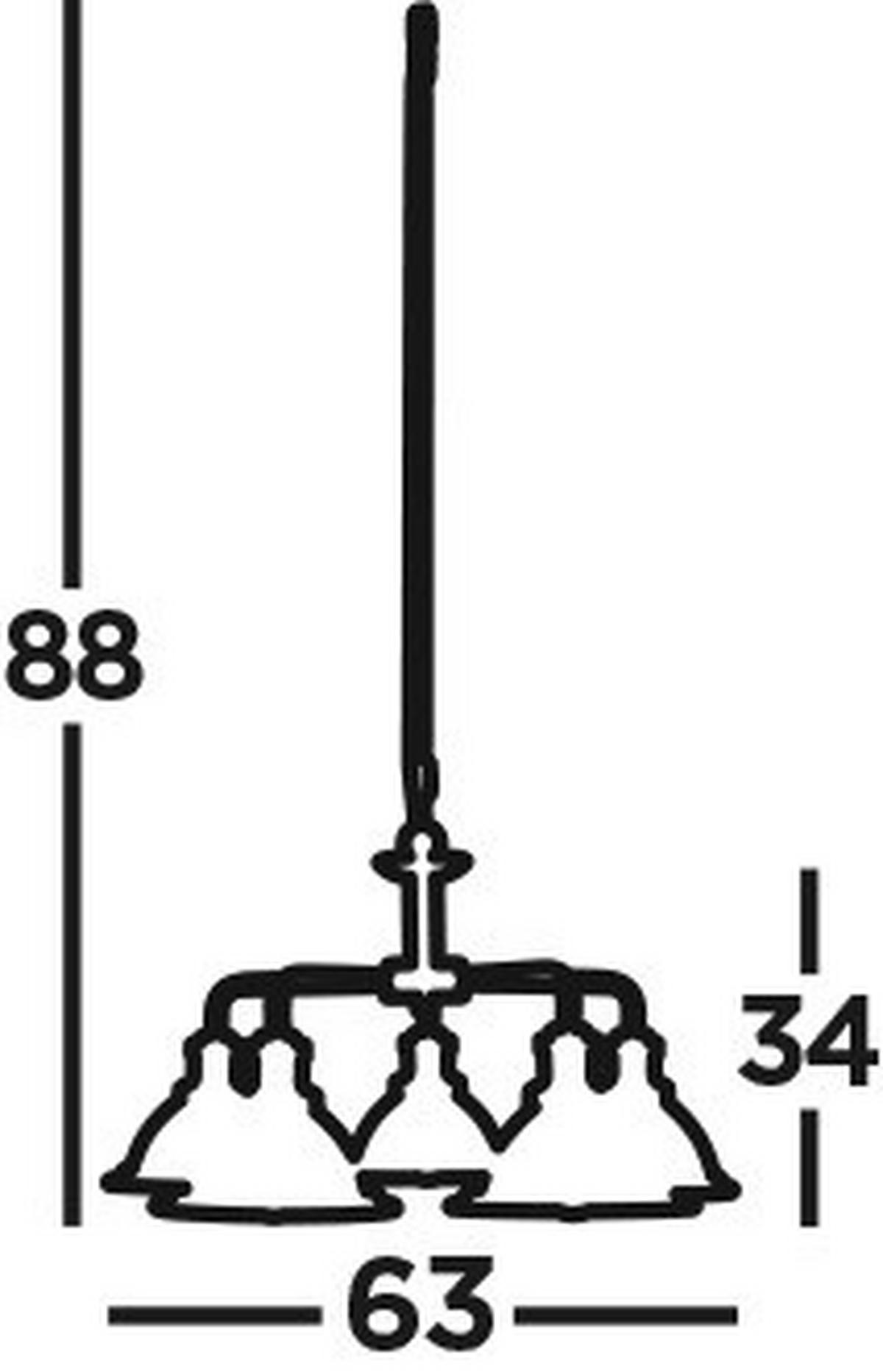 HÄNGLAMPA Bistro 63/88 cm  - vit/silver, Design, metall/glas (63/88cm)