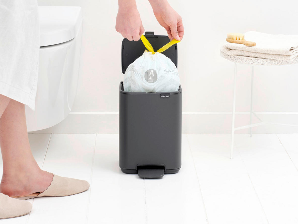 KANTA SA PAPUČICOM  4 l   - tamnosiva/antracit, Konvencionalno, metal/plastika (20/26,8/20,5cm) - Brabantia