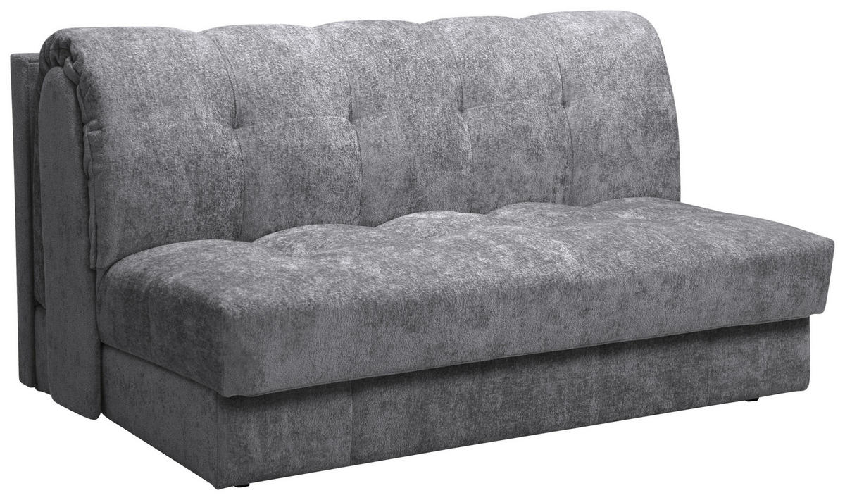 SCHLAFSOFA in Textil Hellgrau  - Hellgrau/Schwarz, Konventionell, Kunststoff/Textil (166/93/106cm) - home24