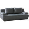 SCHLAFSOFA Anthrazit Echtleder  - Chromfarben/Anthrazit, KONVENTIONELL, Leder/Metall (195/85/90cm) - Livetastic