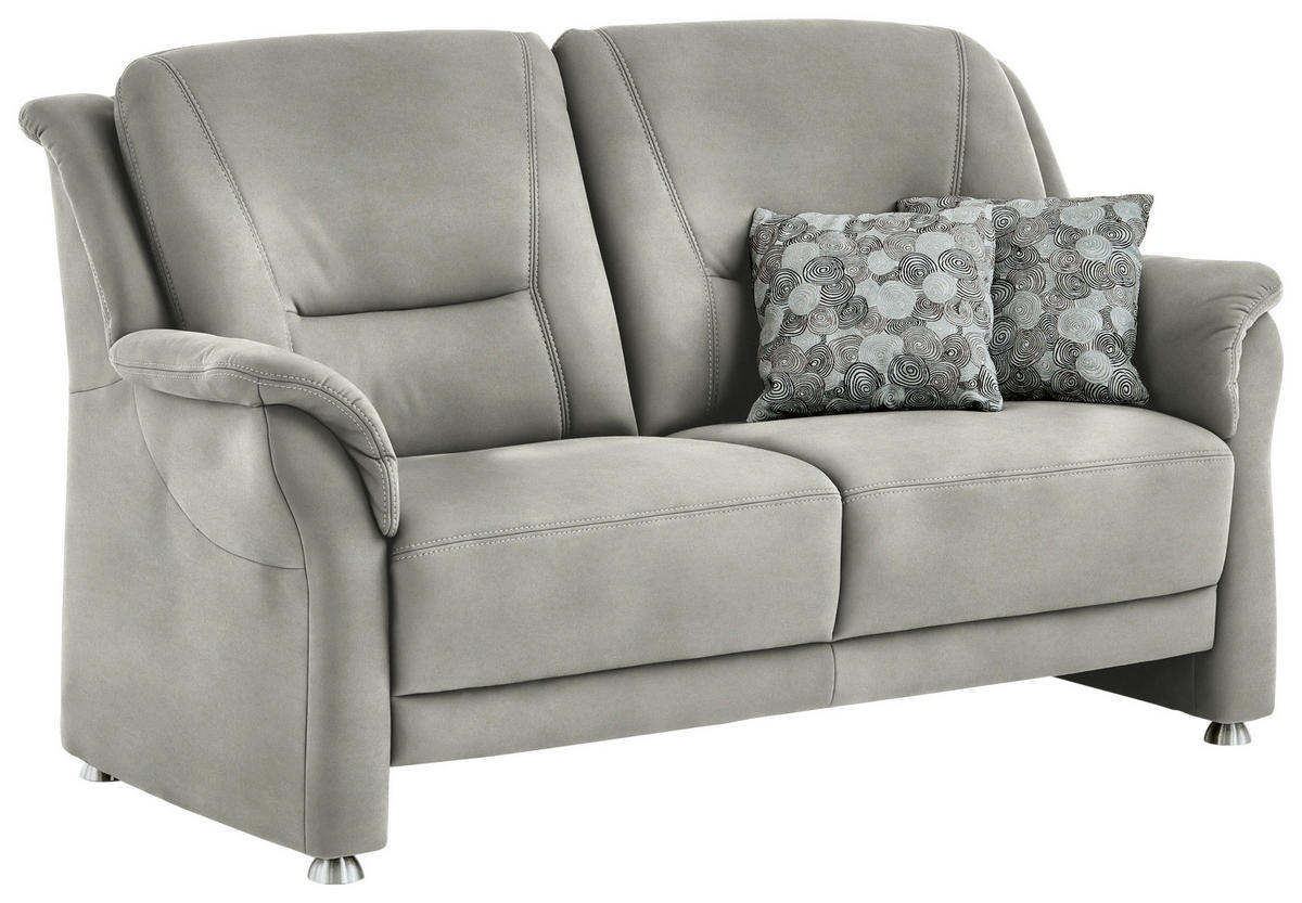 2,5-SITZER in Mikrofaser Silberfarben  - Beige/Silberfarben, Konventionell, Textil/Metall (172/100/89cm) - Beldomo Comfort