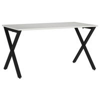 SCHREIBTISCH 140/80/75 cm Schwarz, Hellgrau in verschiedenen Holz-Dekoren erhältlich, justierbare Füße  - Hellgrau/Schwarz, MODERN, Holzwerkstoff/Metall (140/80/75cm) - Novel