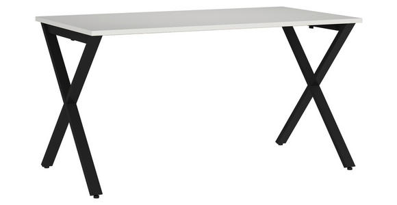 SCHREIBTISCH 140/80/75 cm Schwarz, Hellgrau  - Hellgrau/Schwarz, MODERN, Holzwerkstoff/Metall (140/80/75cm) - Novel