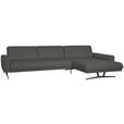 ECKSOFA in Echtleder Grau  - Anthrazit/Grau, KONVENTIONELL, Leder/Metall (324/182cm) - Ambiente