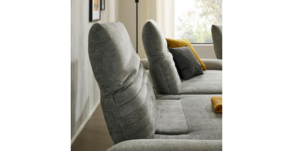 ECKSOFA Grau Chenille - Schwarz/Grau, Design, Textil/Metall (170-195/280cm) - Dieter Knoll