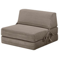 SCHLAFSESSEL Cord Braun    - Braun, Design, Textil/Metall (75/58/80cm) - Livetastic