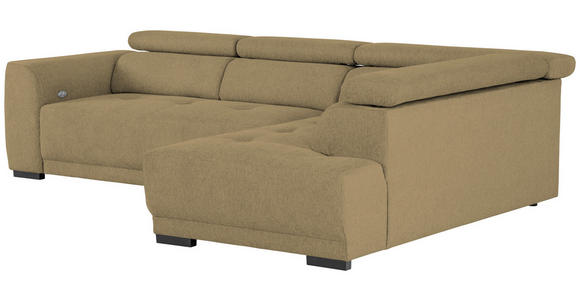 ECKSOFA Olivgrün Struktur - Schwarz/Olivgrün, Design, Kunststoff/Textil (284/205cm) - Xora