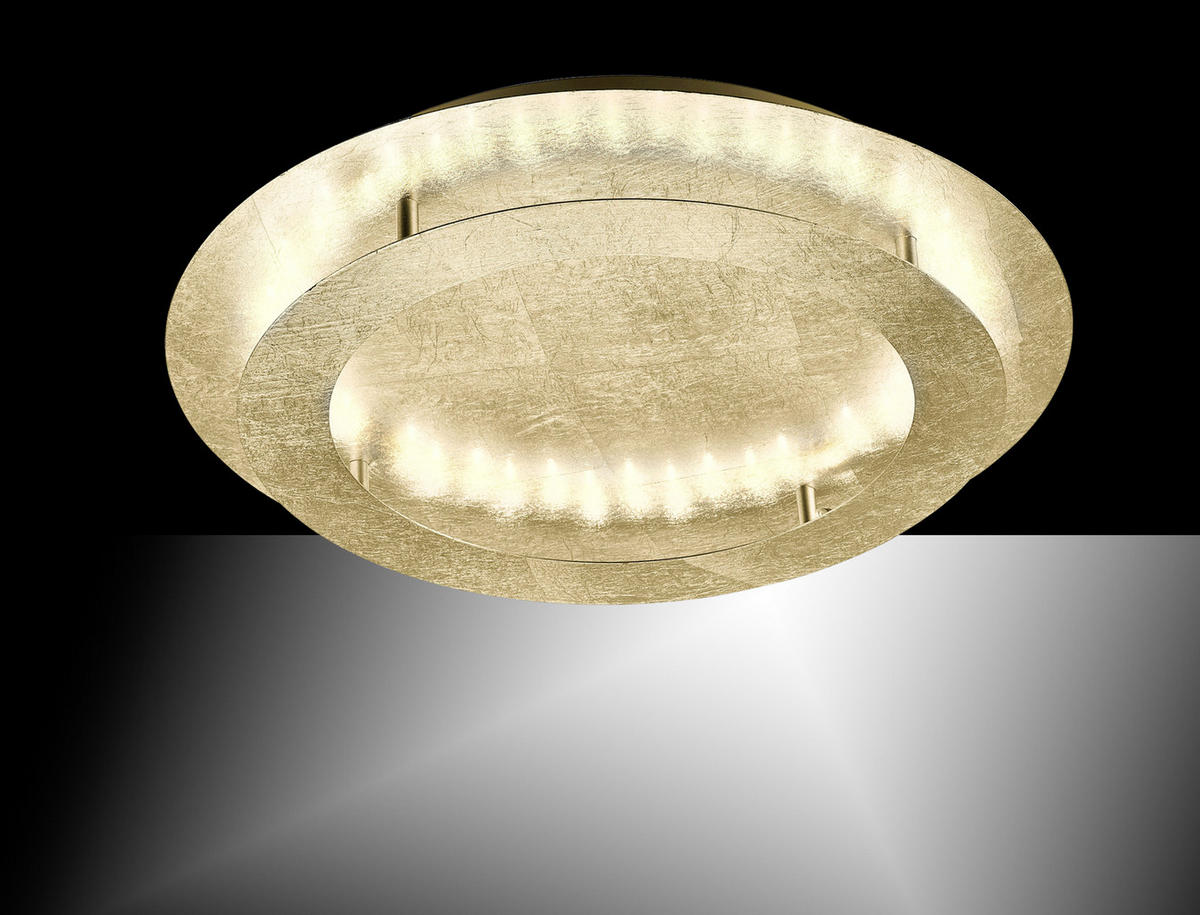 STROPNÍ LED SVÍTIDLO, 50/50/8 cm - barvy zlata, Design, kov (50/50/8cm)