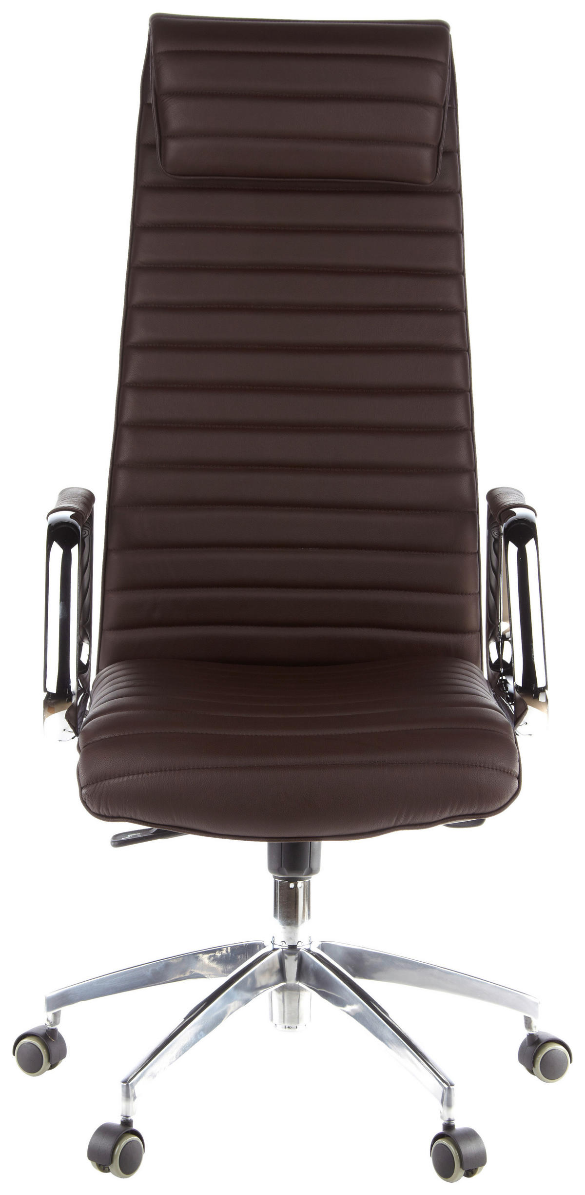 DREHSTUHL Lederlook Silberfarben, Dunkelbraun  - Dunkelbraun/Silberfarben, MODERN, Leder/Kunststoff (59/139/50cm) - MID.YOU